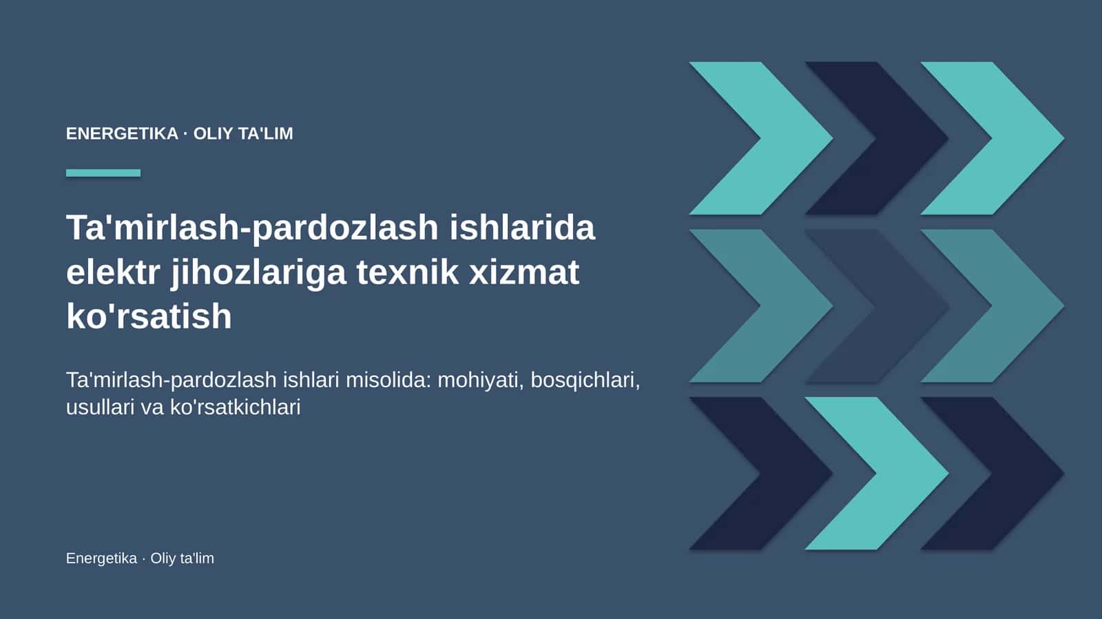 ta'mirlash pardozlash ishlarida elektr jihozlariga texnik xizmat ko'rsatish 3697