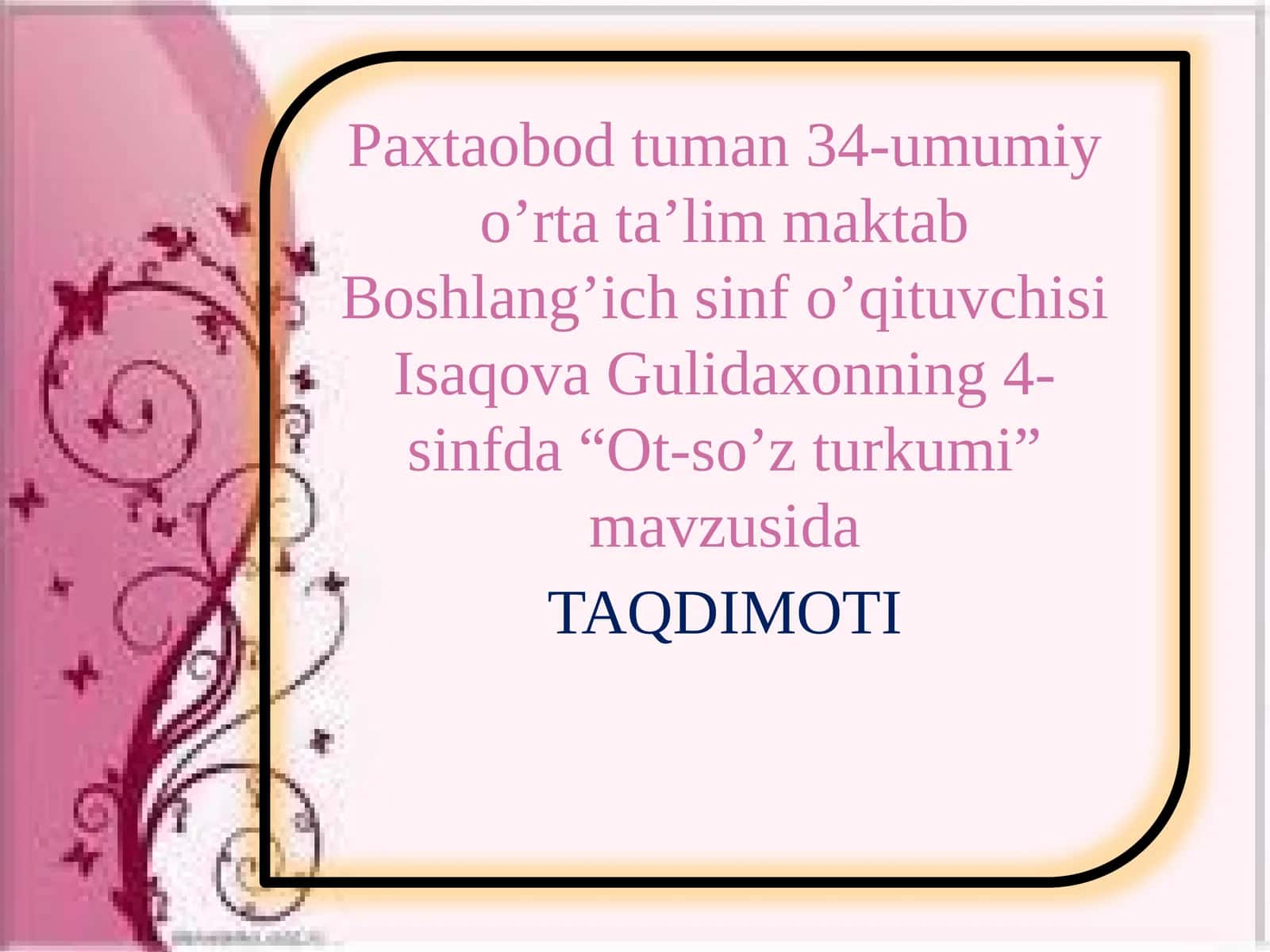 SIFAT SO’Z TURKUMI haqida