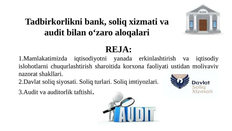Moliya va soliq faoliyati ustida nazorat shakllari