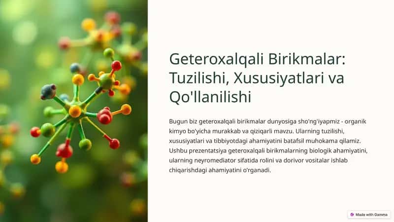 Geteroxalqali Birikmalar: Tuzilishi, Xususiyatlari va Qo'llanilishi