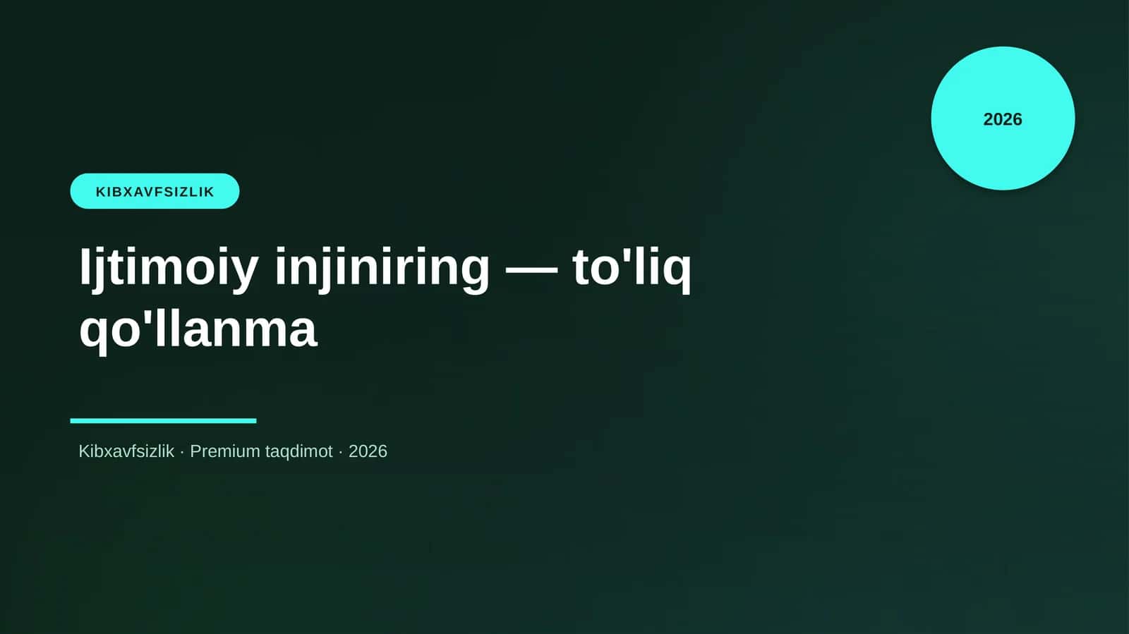 Ijtimoiy injiniring — to'liq qo'llanma