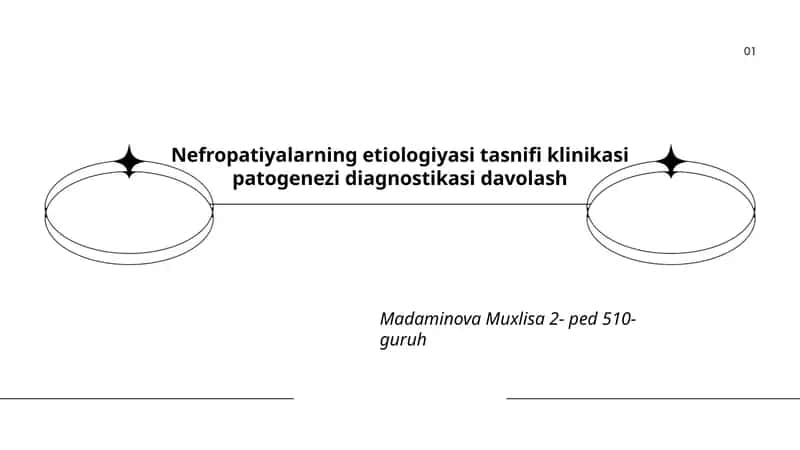 Nefropatiyalarning etiologiyasi tasnifi klinikasi patogenezi diagnostikasi davolash