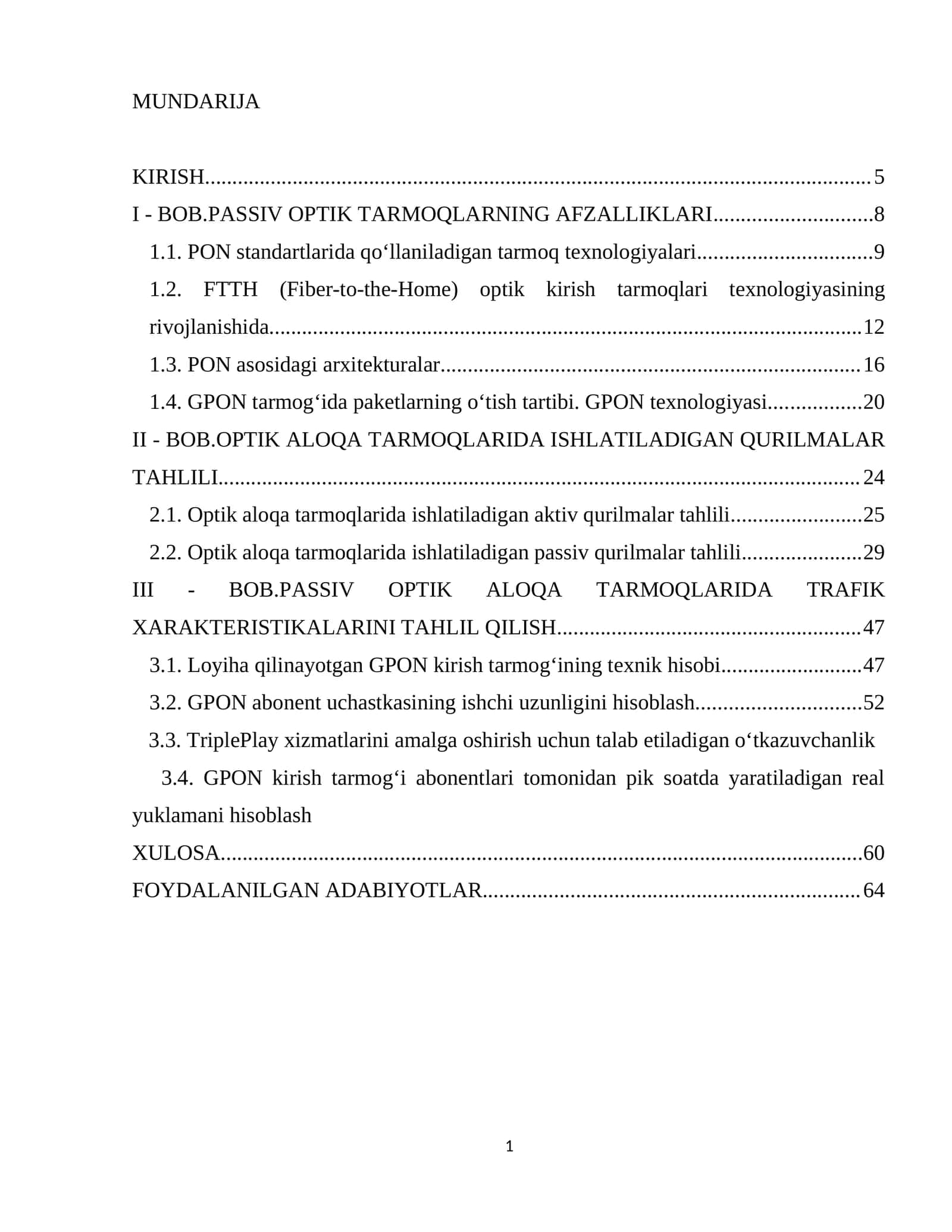 BOB.OPTIK ALOQA TARMOQLARIDA ISHLATILADIGAN QURILMALAR TAHLILI