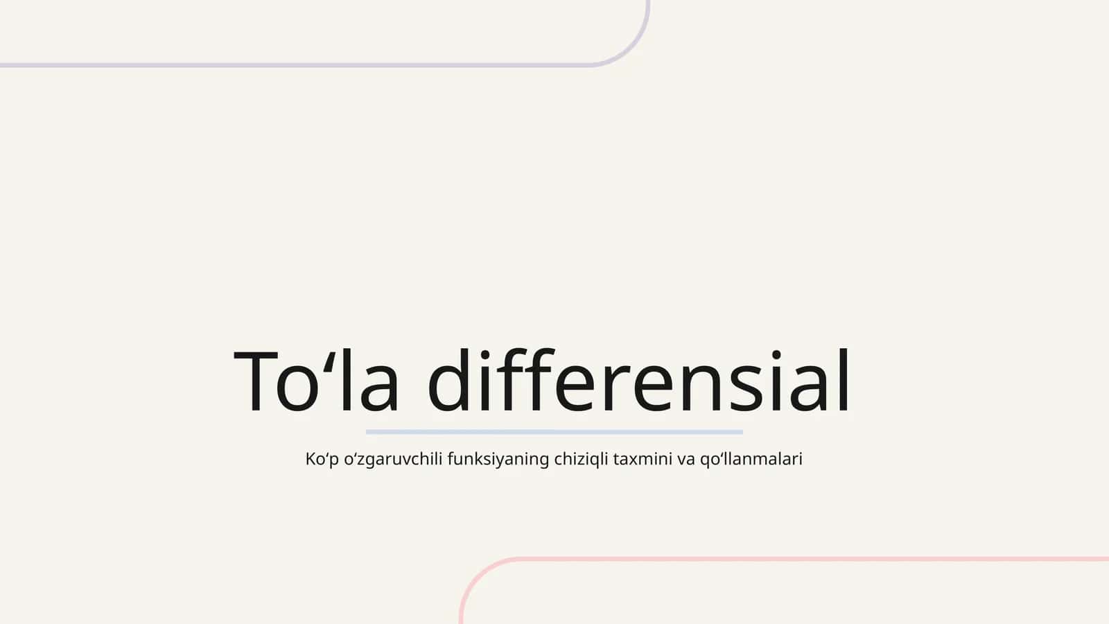 toʻla differensial