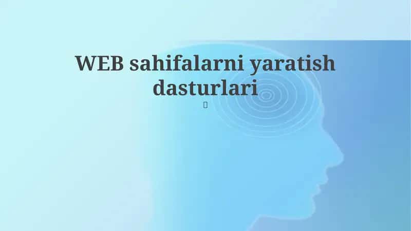Veb-sahifalarni yaratish dasturlari