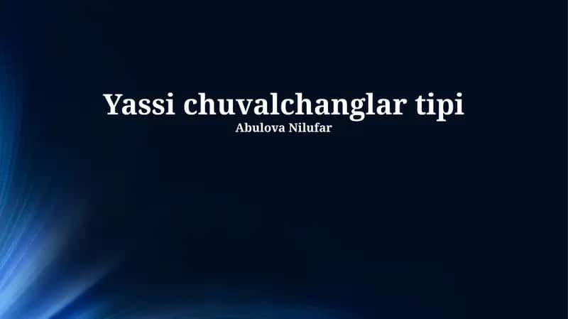 Yassi chuvalchanglar tipi