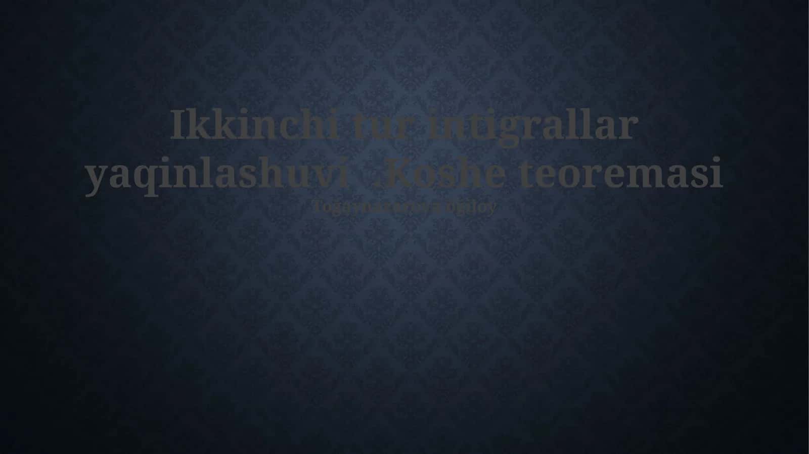 Ko'sh teoremasi