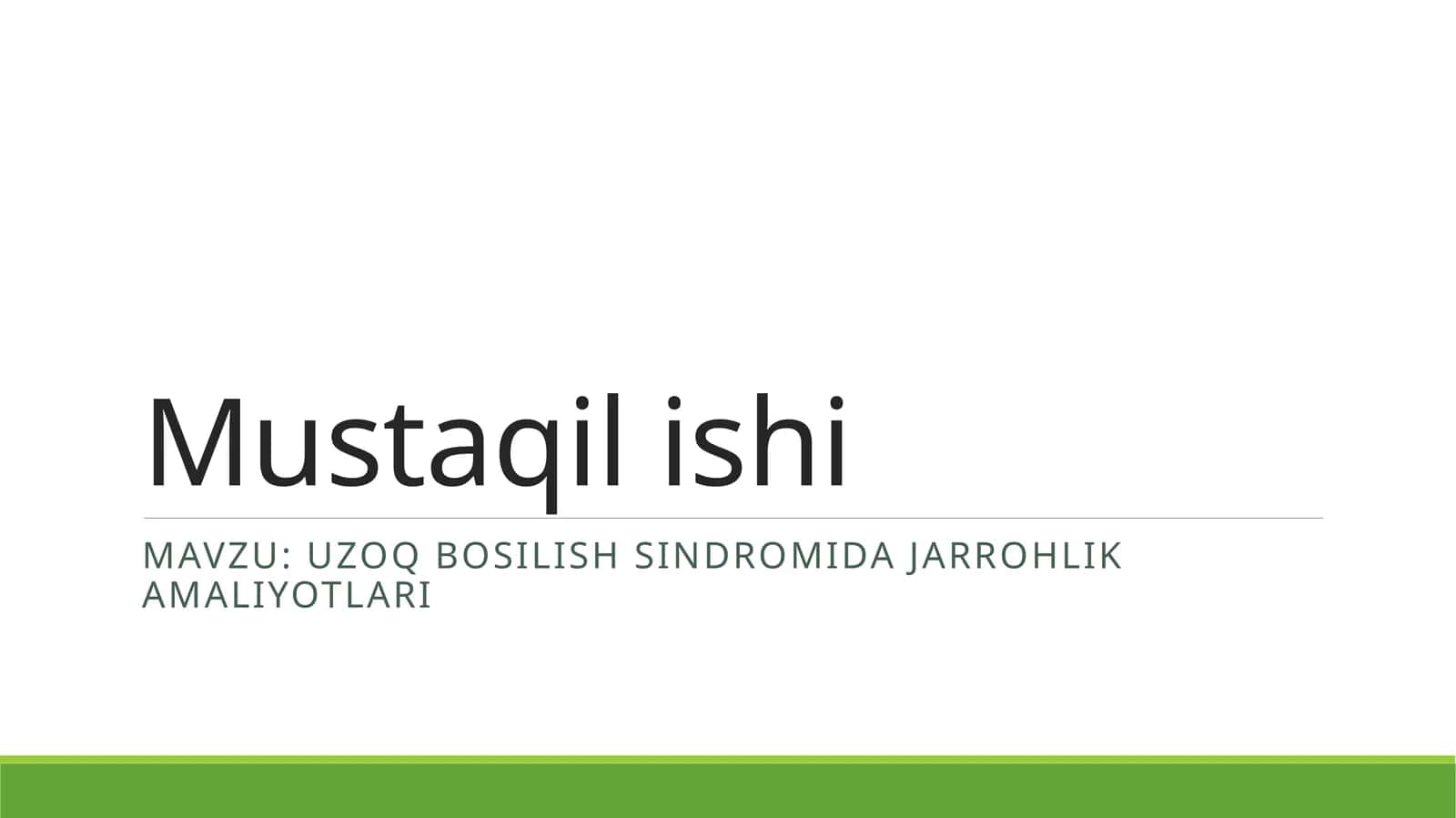 Uzoq bosilish sindromida jarrohlik amaliyotlari