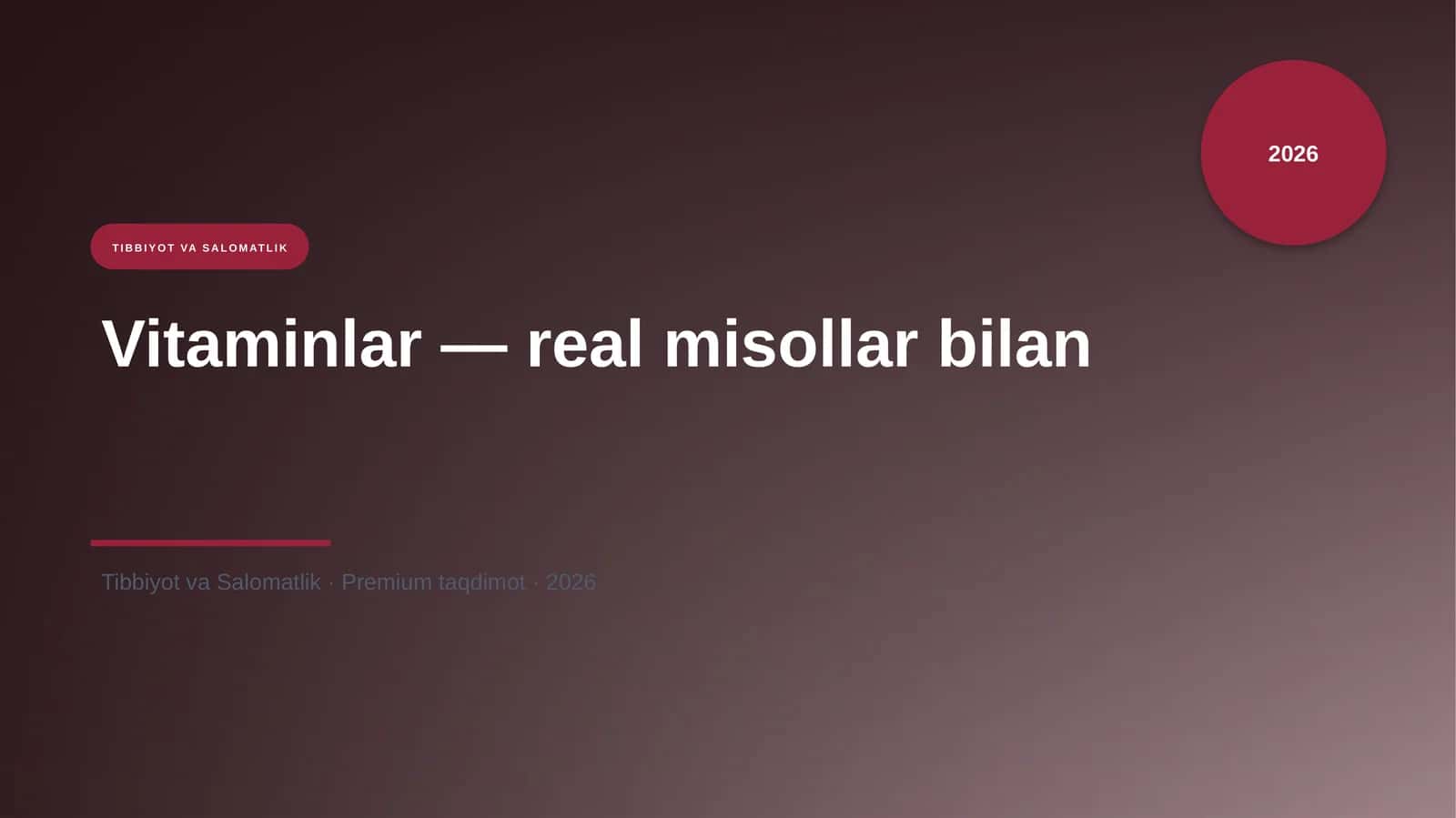 Vitaminlar — real misollar bilan