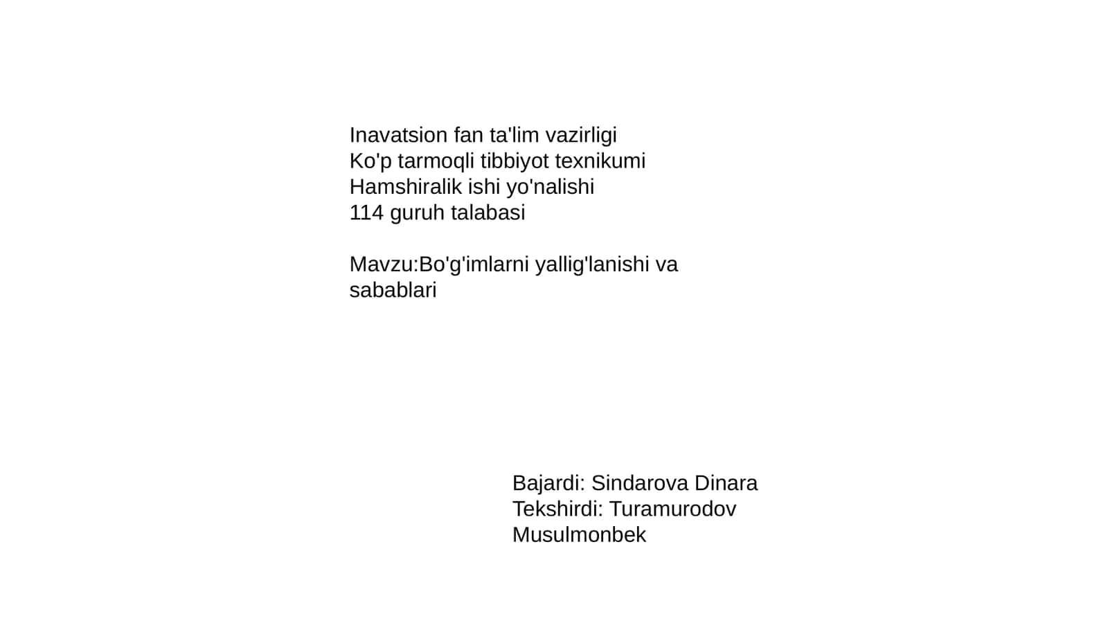 Ko'p tarmoqli tibbiyot texnikumi
