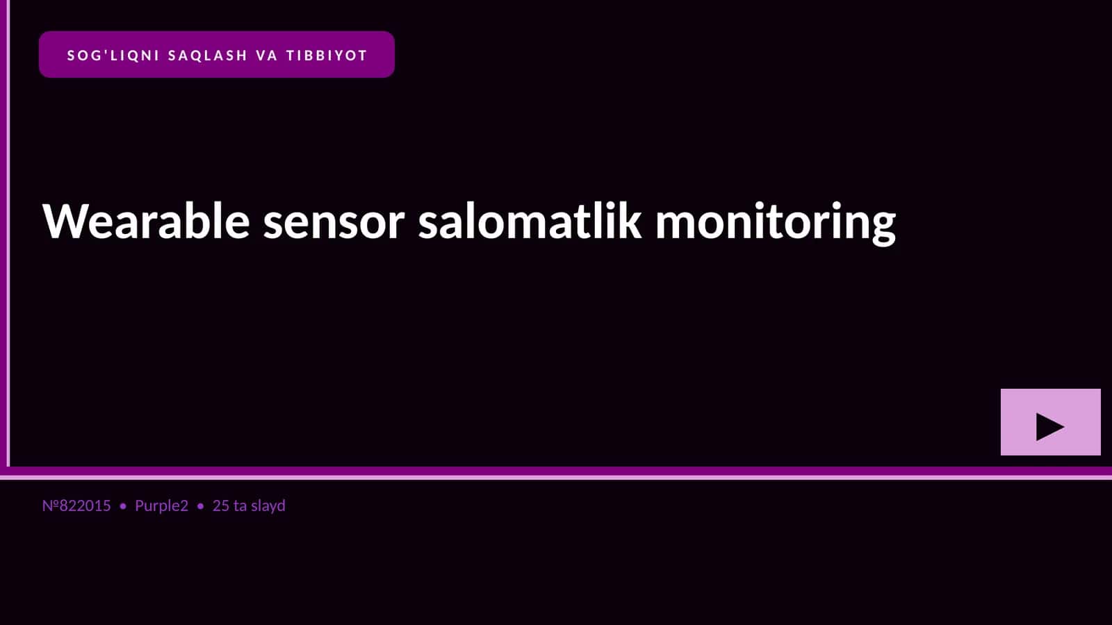 SOG'LIQNI SAQLASH VA TIBBIYOT