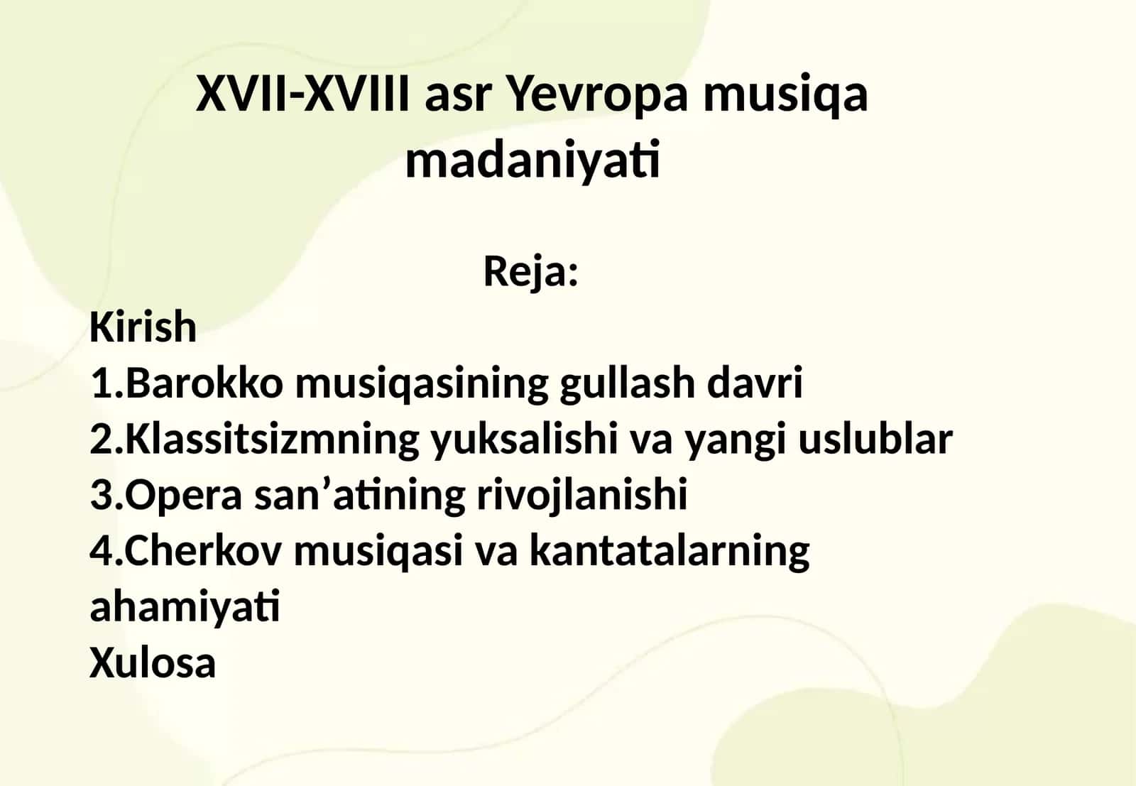 XVII-XVIII asr Yevropa musiqa madaniyati