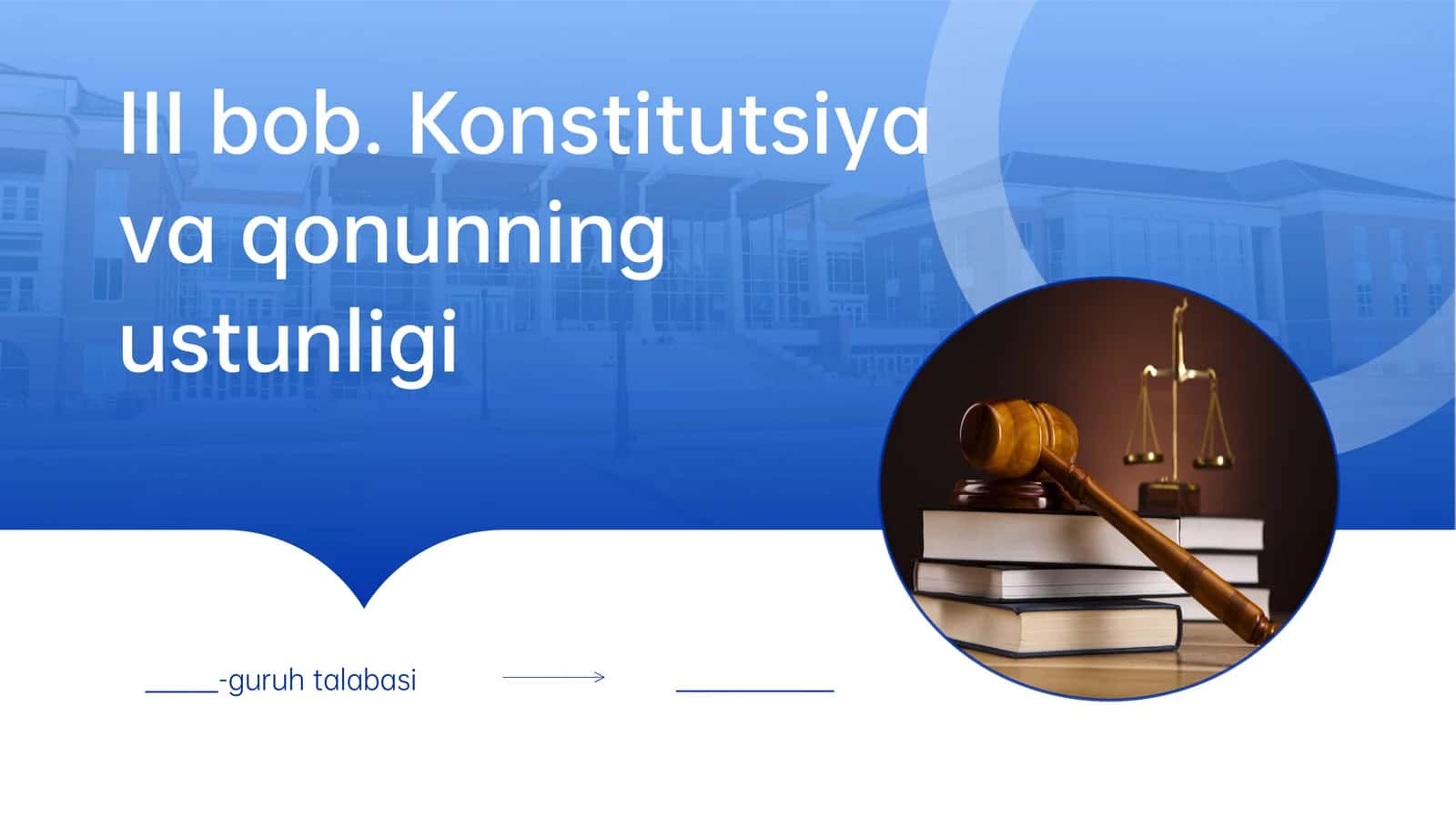 Konstitutsiya va qonun ustunligi