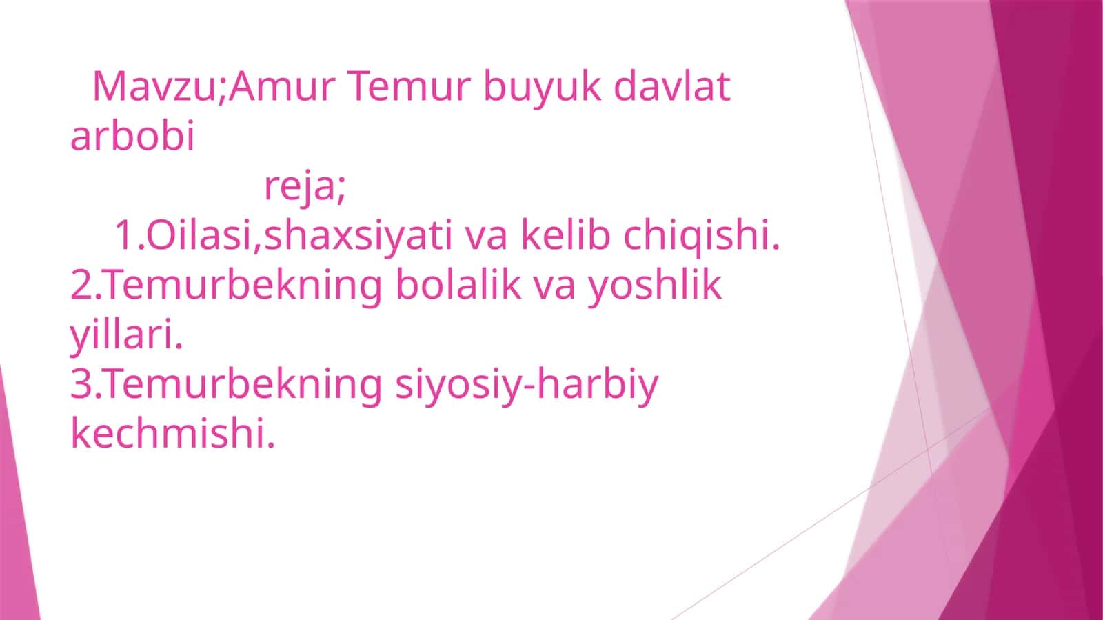 Amur Temur buyuk davlat arbobireja