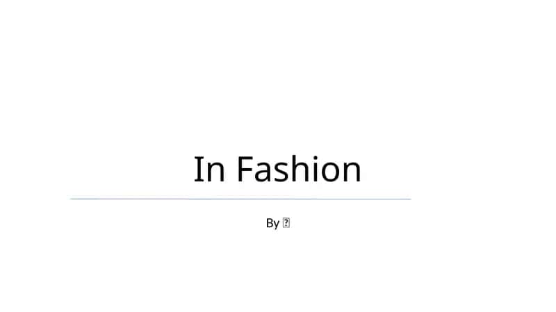 In Fashion