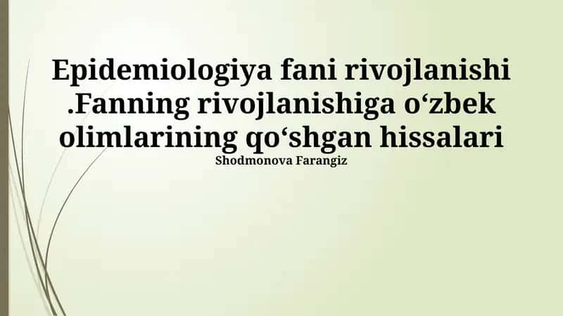 Epidemiologiya fani rivojlanishi