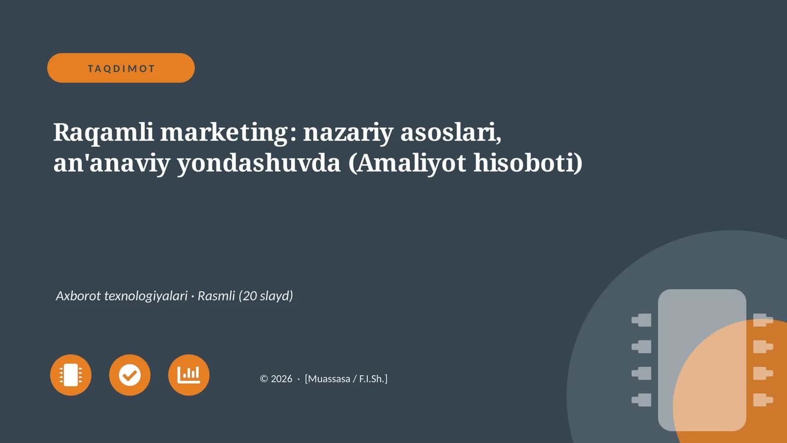 Raqamli marketing: nazariy asoslari, an'anaviy yondashuvda (Amaliyot hisoboti)