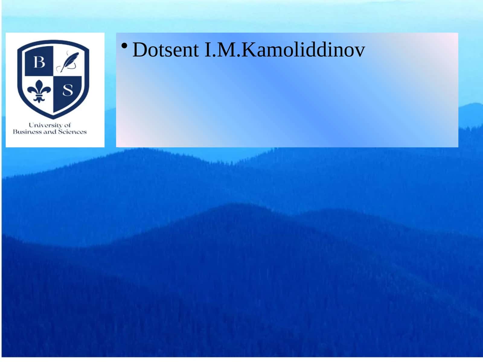 Dotsent I.M.Kamoliddinov