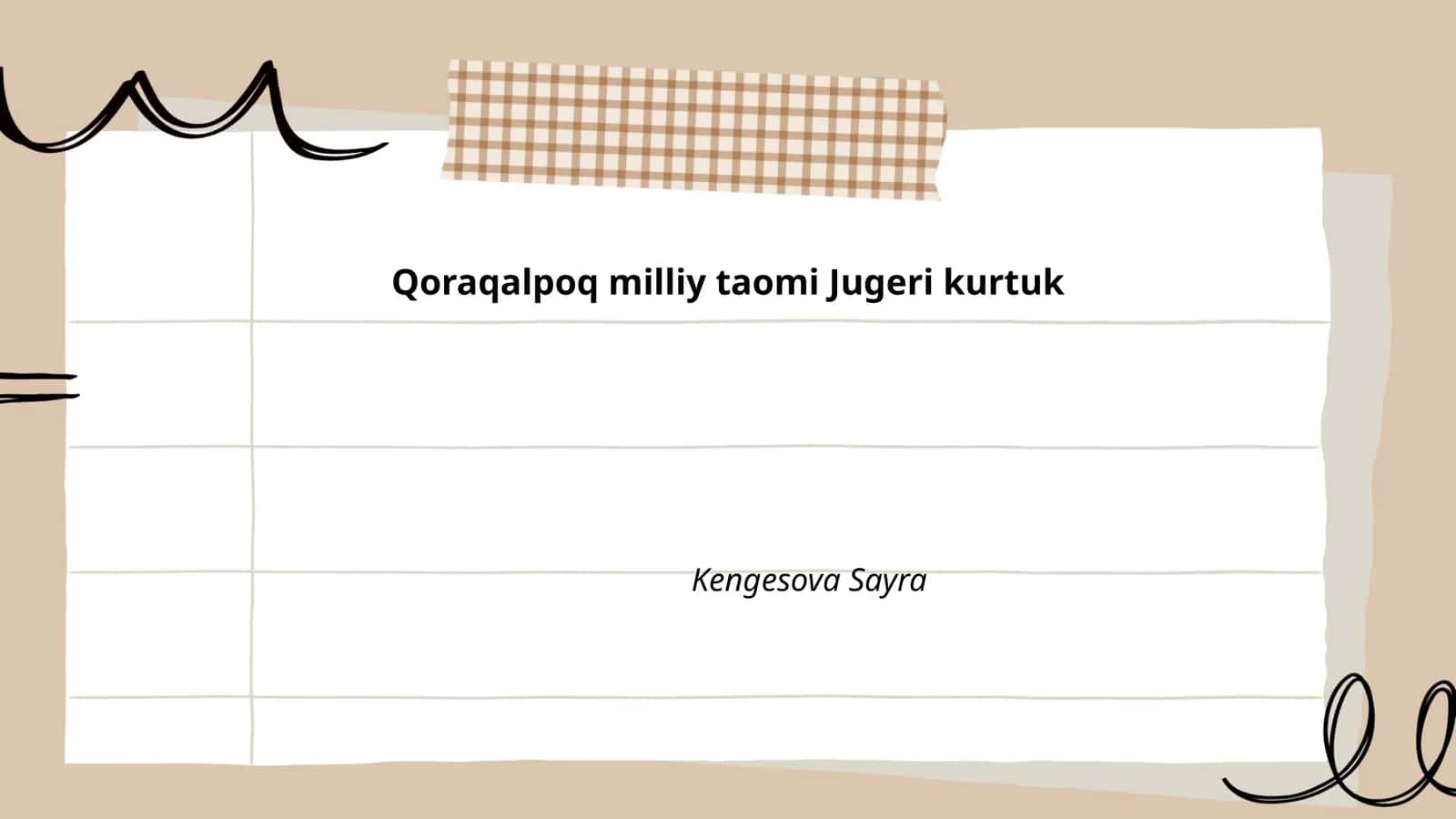 Qoraqalpoq milliy taomi Jugeri kurtuk