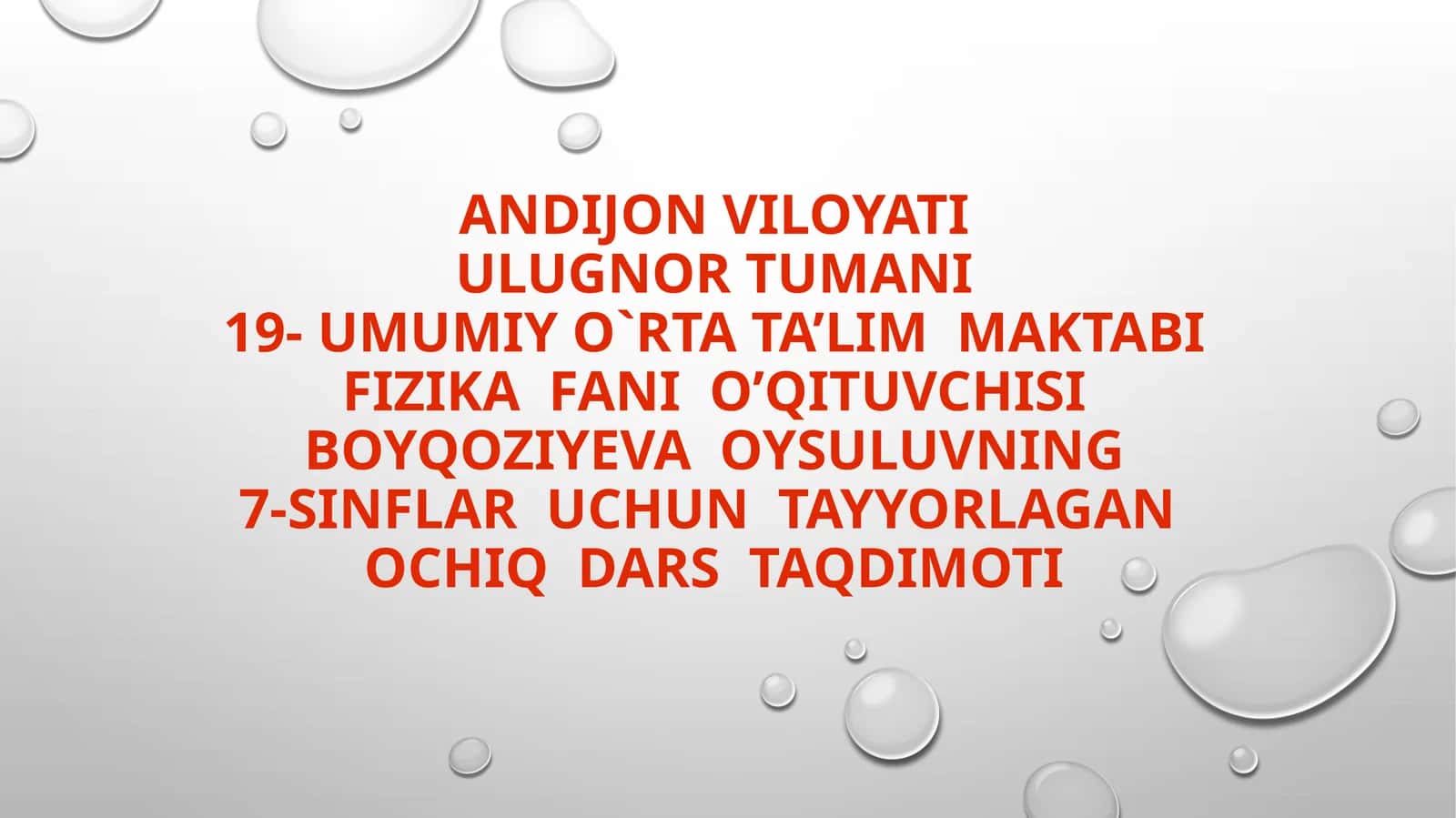 OCHIQ DARS TAQDIMOTI