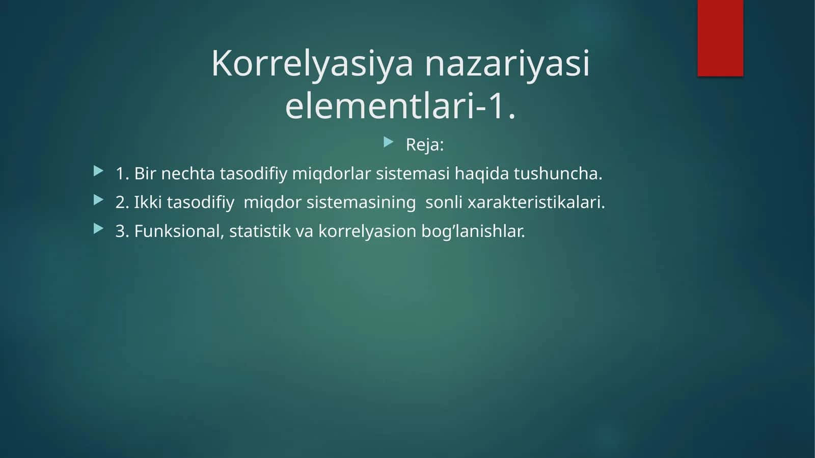 Korrelyasiya nazariyasi elementlari-1