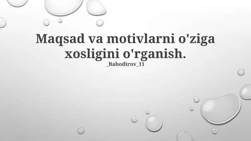 Maqsad va motivlarni o'ziga xosligini o'rganish