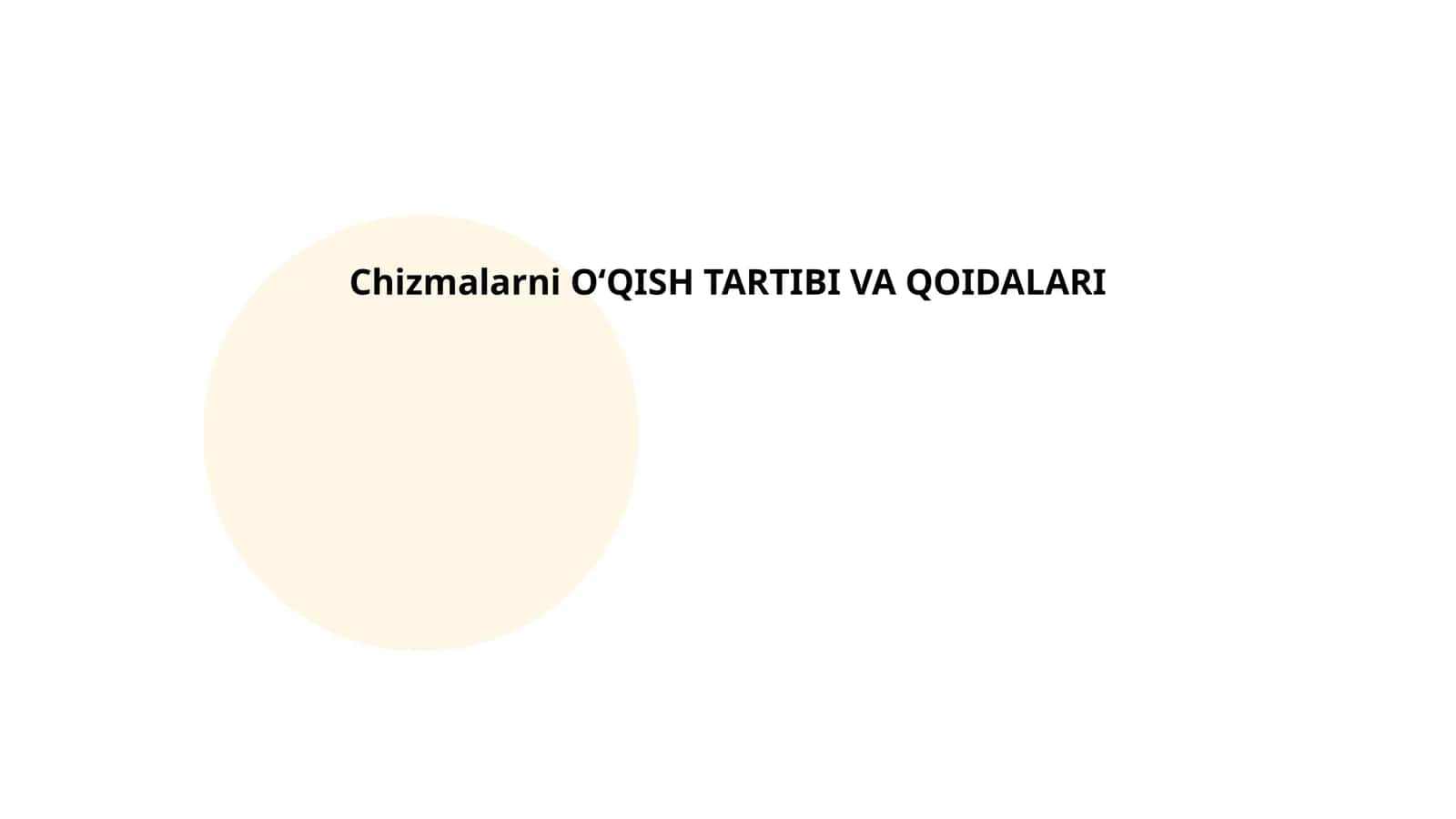 Chizmalarni OʻQISH TARTIBI VA QOIDALARI