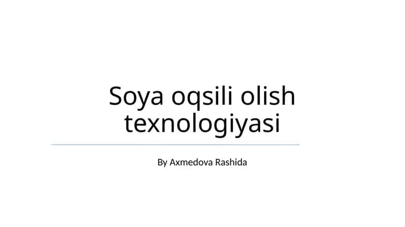 Soya oqsili olish texnologiyasi