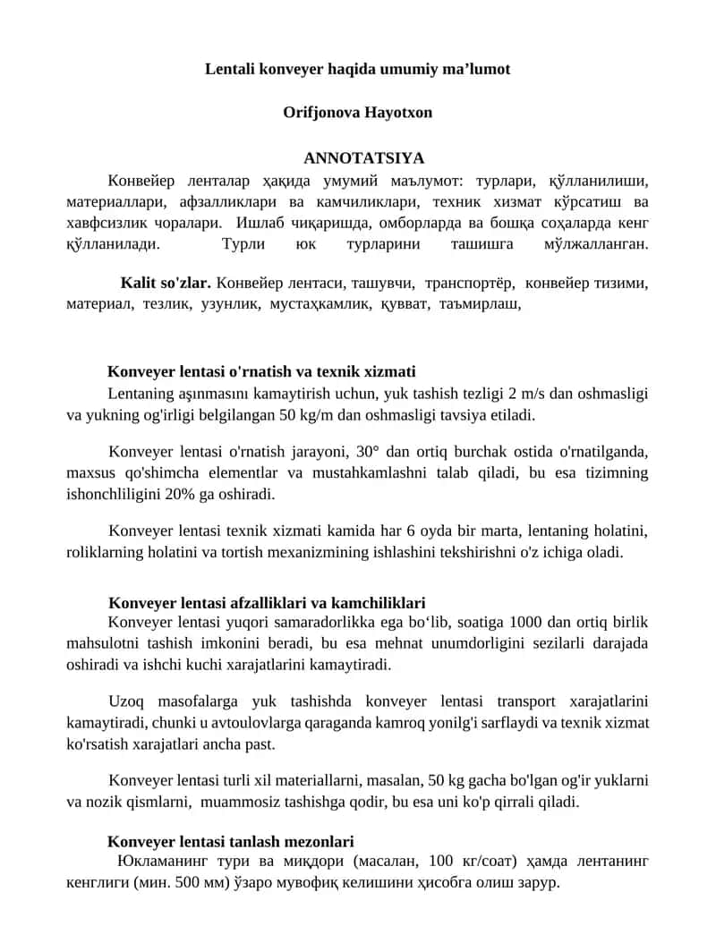 Konveyer lentasi