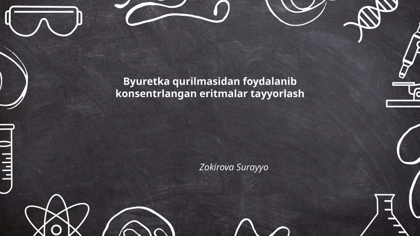 Byuretka qurilmasi tahlil qilish