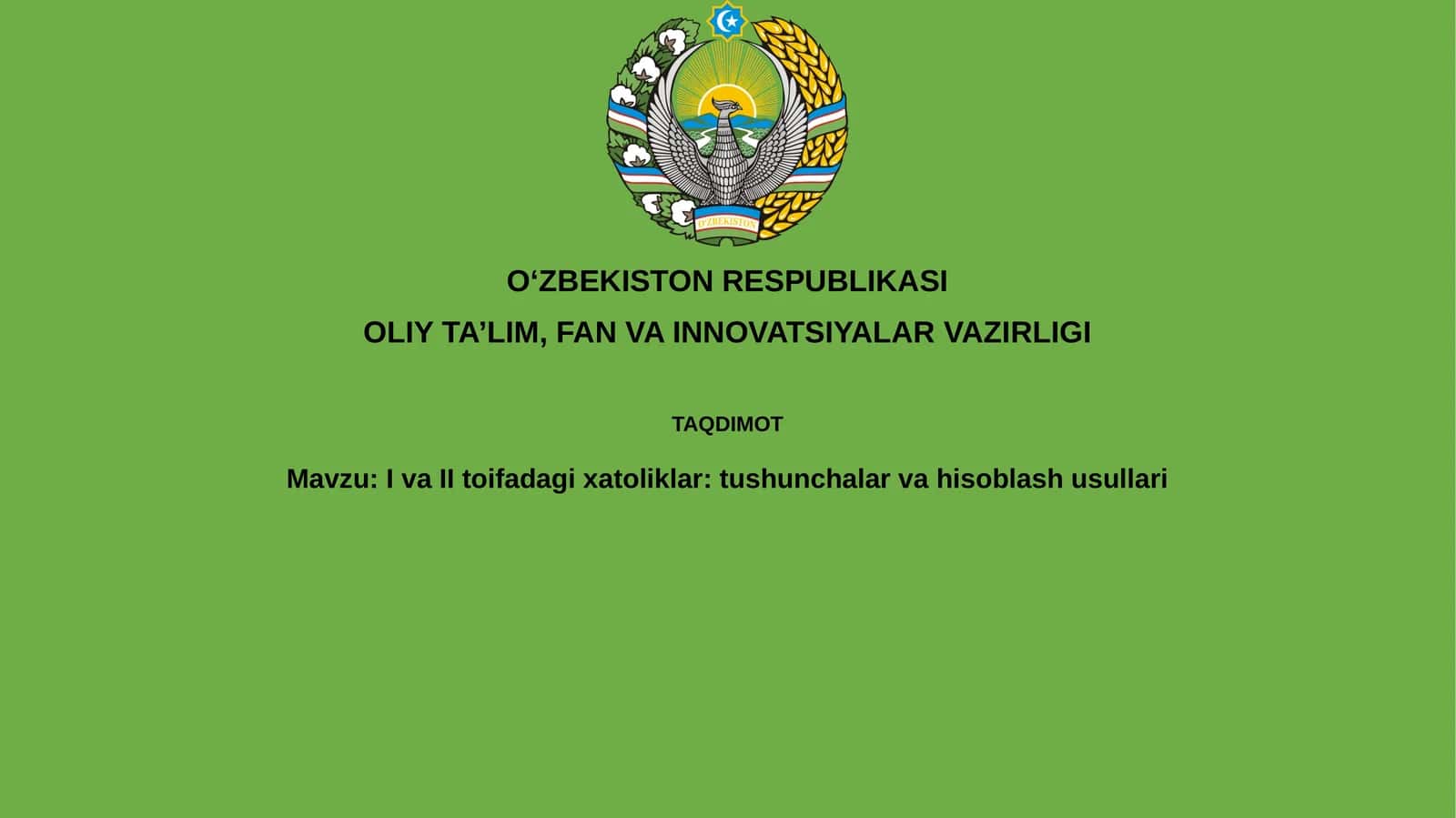 IvaIItoifadagixatoliklar:tushunchalarvahisoblashusullari