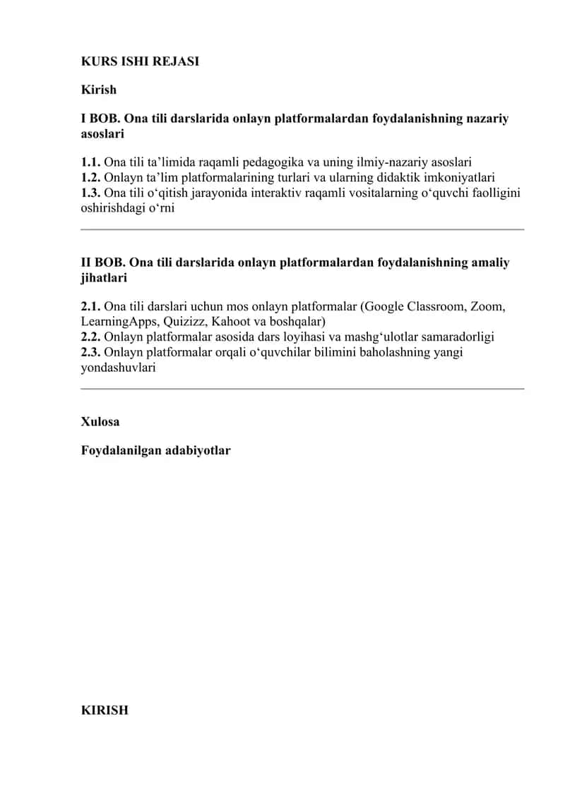 Ona tili darslarida onlayn platformalardan foydalanishning nazariy asoslari