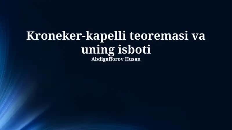 Kroneker-kapelli teoremasi va uning isboti