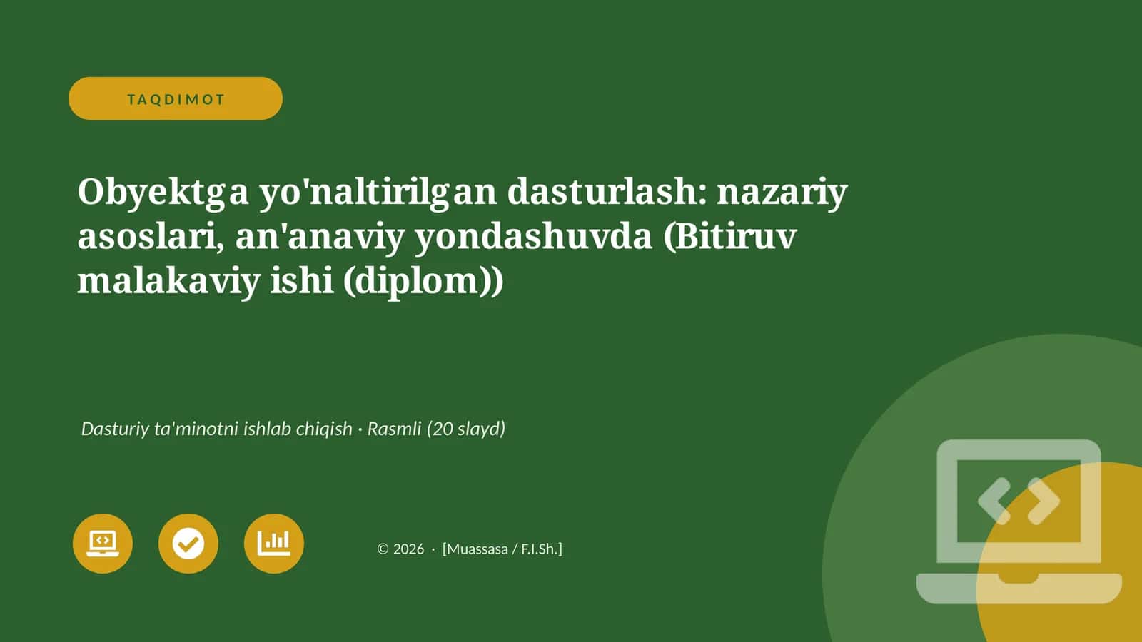 Obyektga yo'naltirilgan dasturlash: nazariy asoslari, an'anaviy yondashuvda