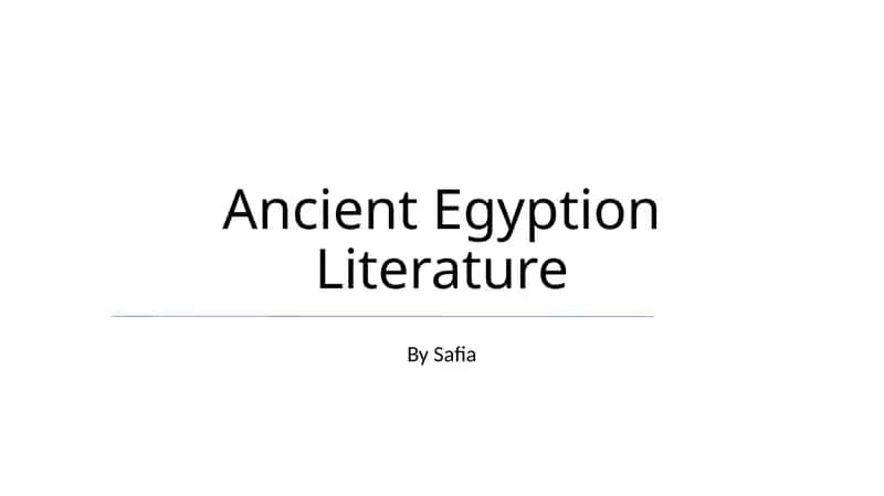 Qadimgi Misr adabiyoti