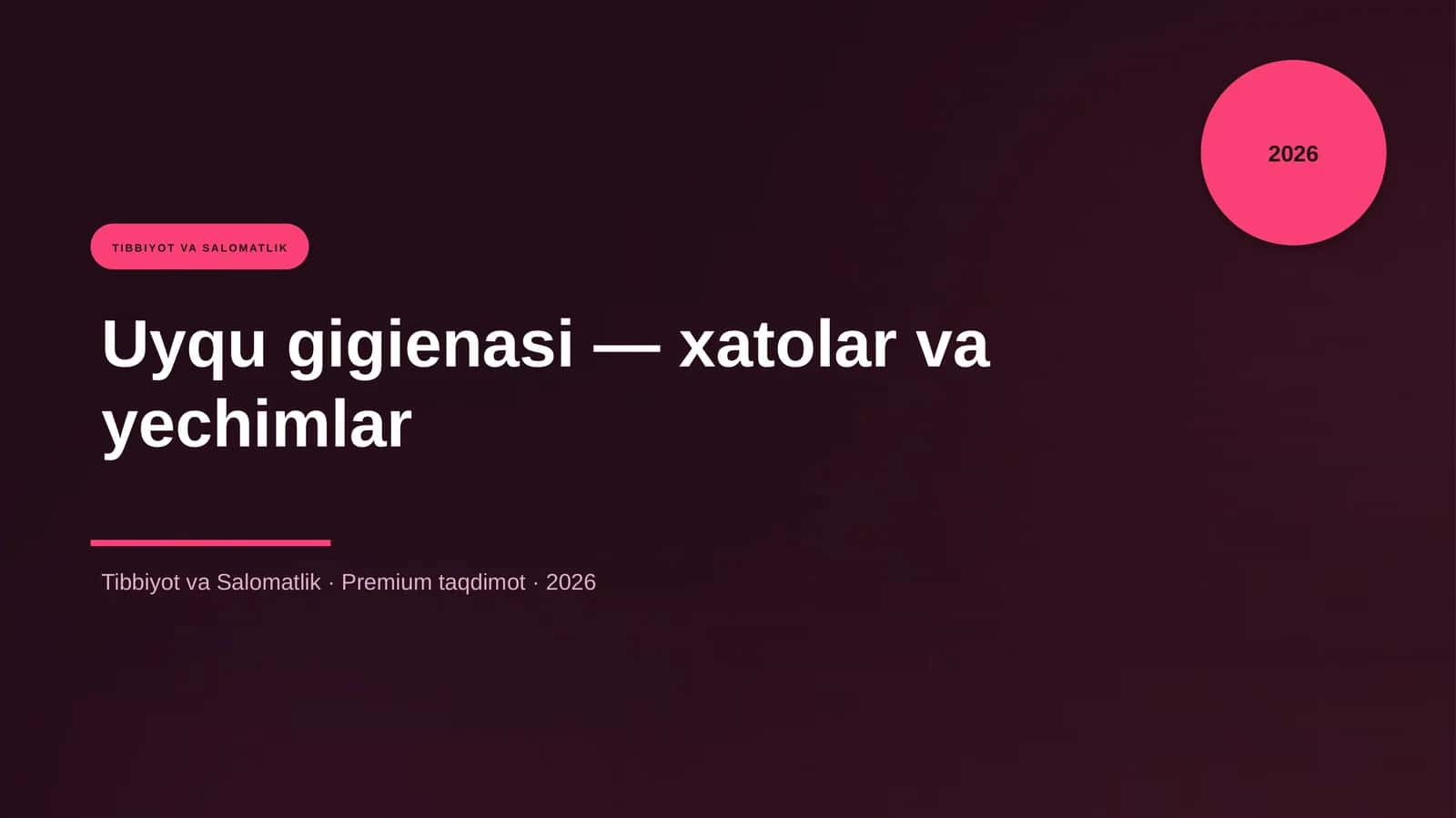 Uyqu gigienasi — xatolar va yechimlar