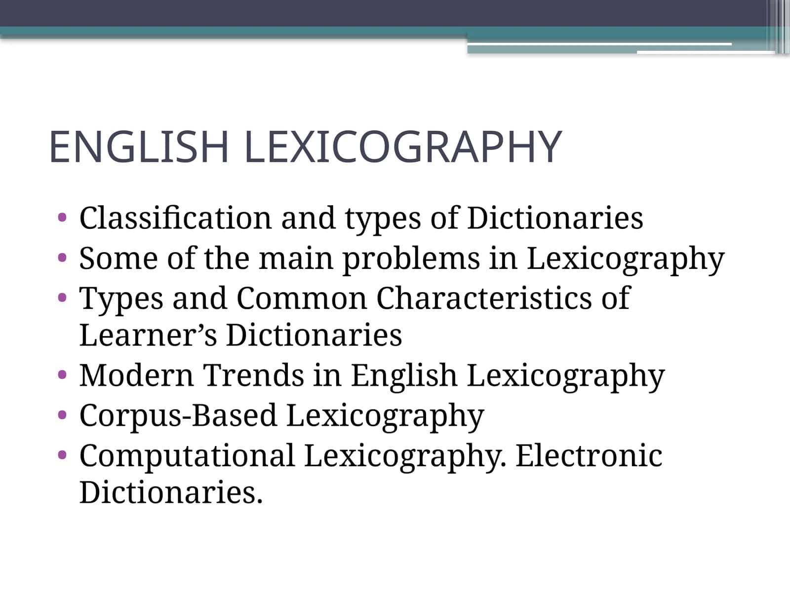 English lexicology