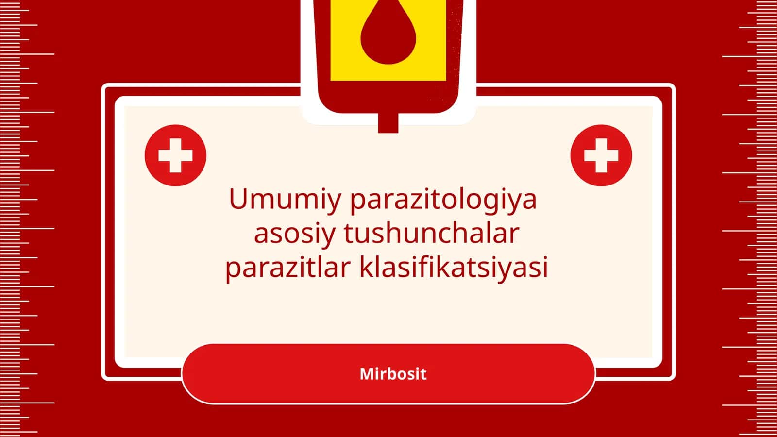 Umumiy parazitologiya asosiy tushunchalar parazitlar klasifikatsiyasi