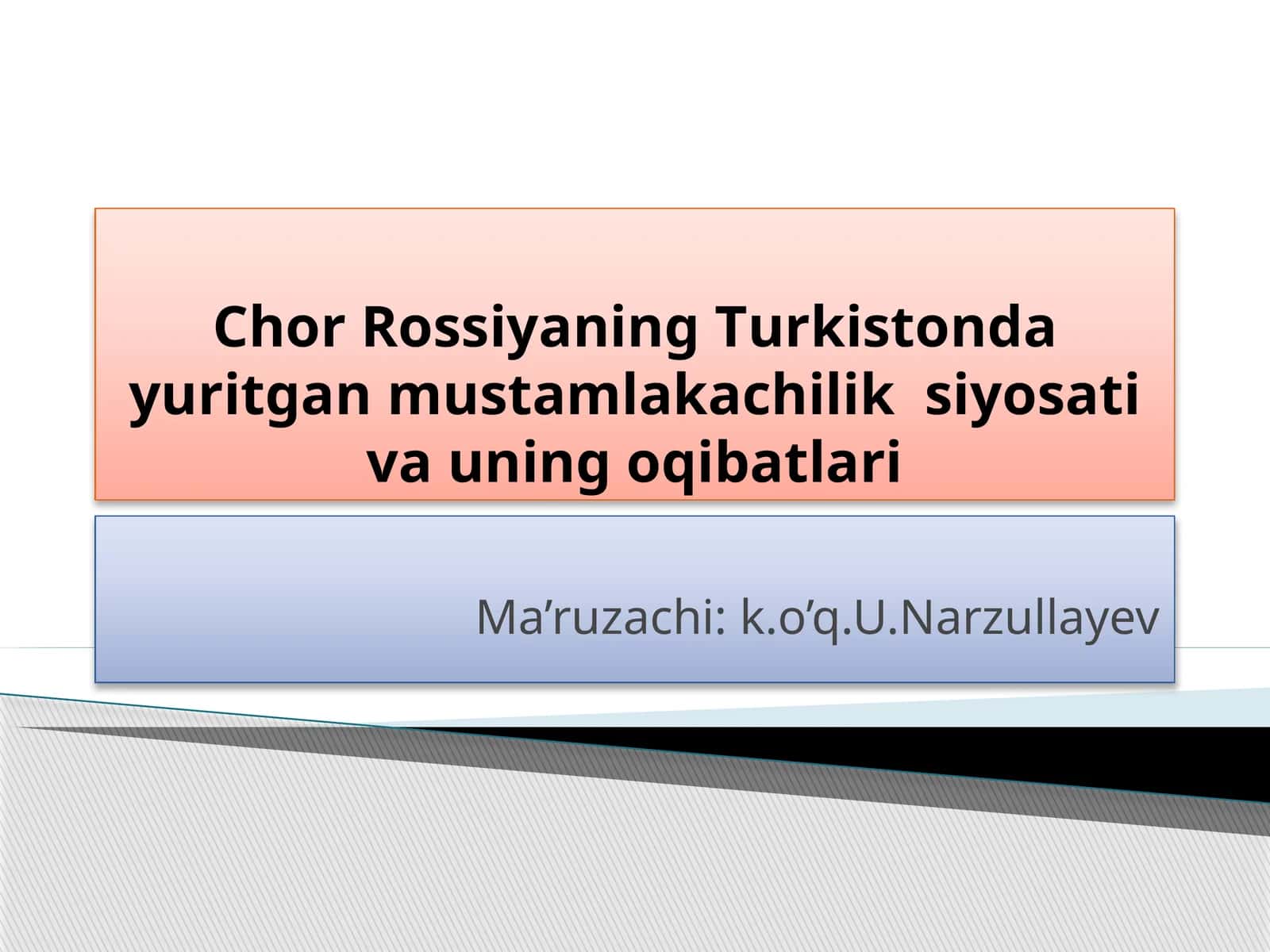 Chor Rossiyaning Turkistonda yuritgan mustamlakachilik siyosati va uning oqibatlari