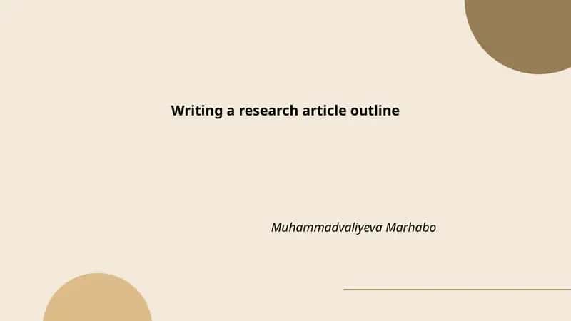 Writing a research article outline
