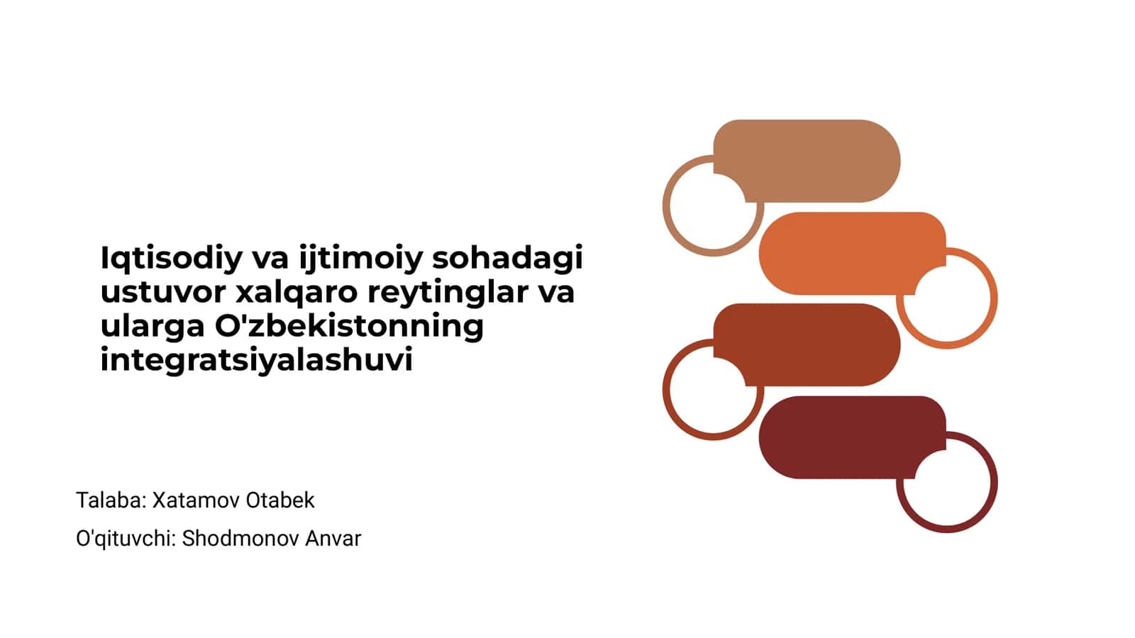 Iqtisodiy va ijtimoiy sohadagi ustuvor xalqaro reytinglar va ularga O'zbekistonning integratsiyalashuvi