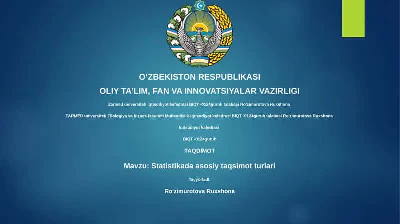 Statistikada asosiy taqsimot turlari