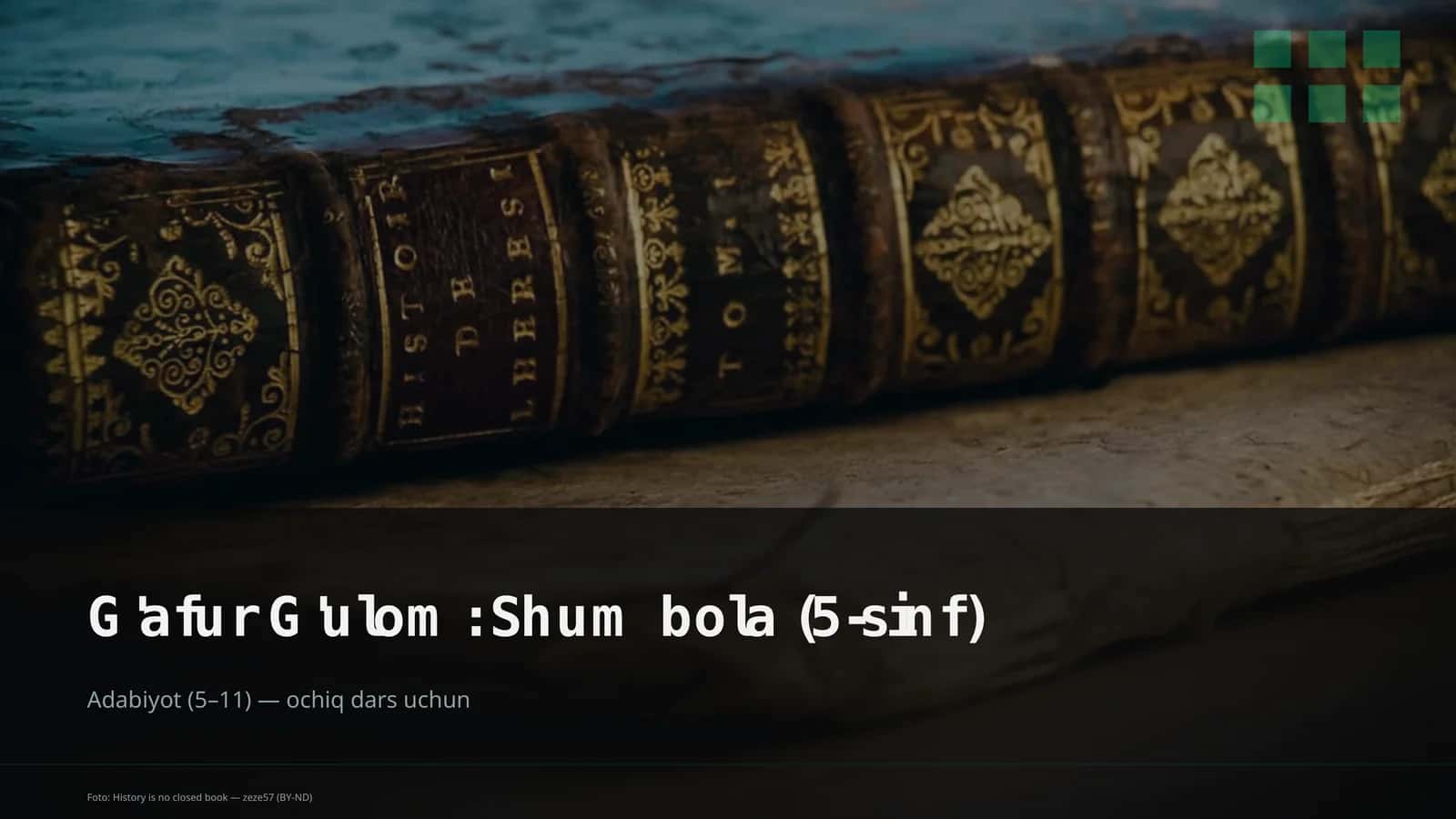 G'afur G'ulom: Shum bola (5-sinf)