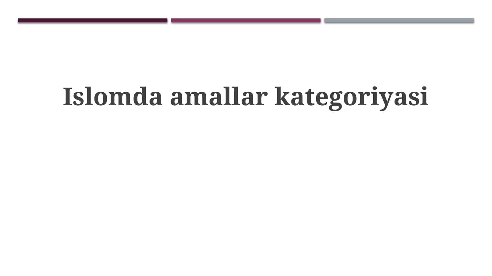 Islomda amallar kategoriyasi