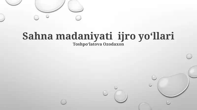Madaniy Namoyishlarni Tahlil qilish