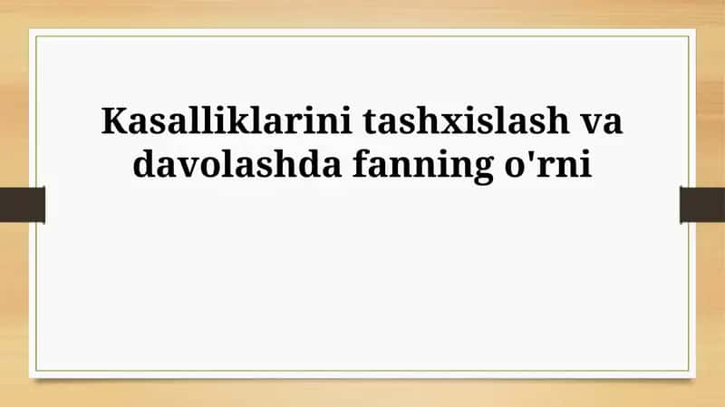 Zamonaviy diagnostika usullari: Ilmiy yutuqlar
