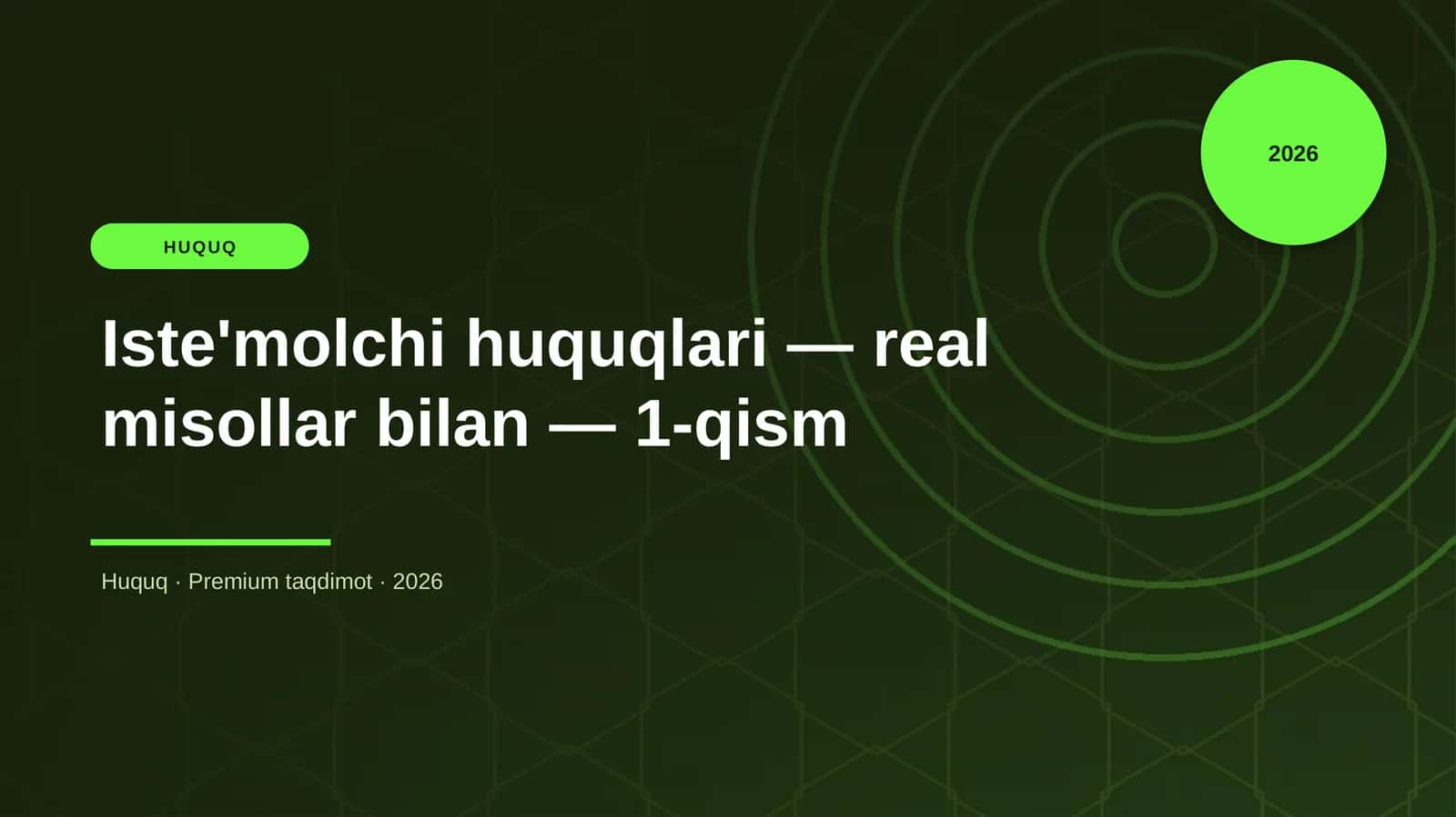 Iste'molchi huquqlari — real misollar bilan — 1-qism