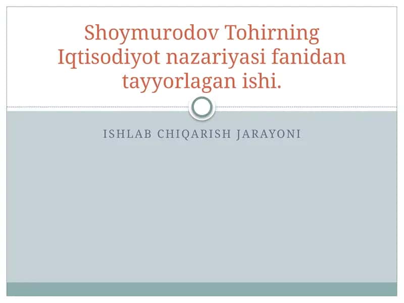 Iqtisodiyot nazariyasi