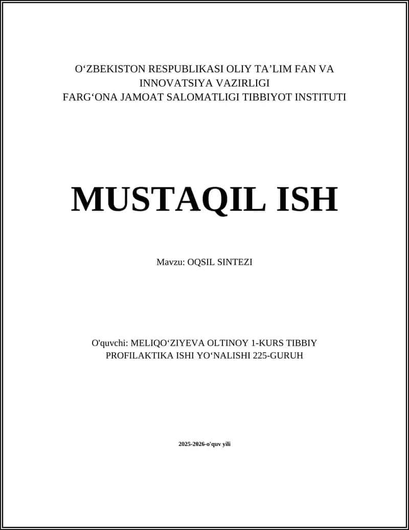 OQSIL SINTEZI