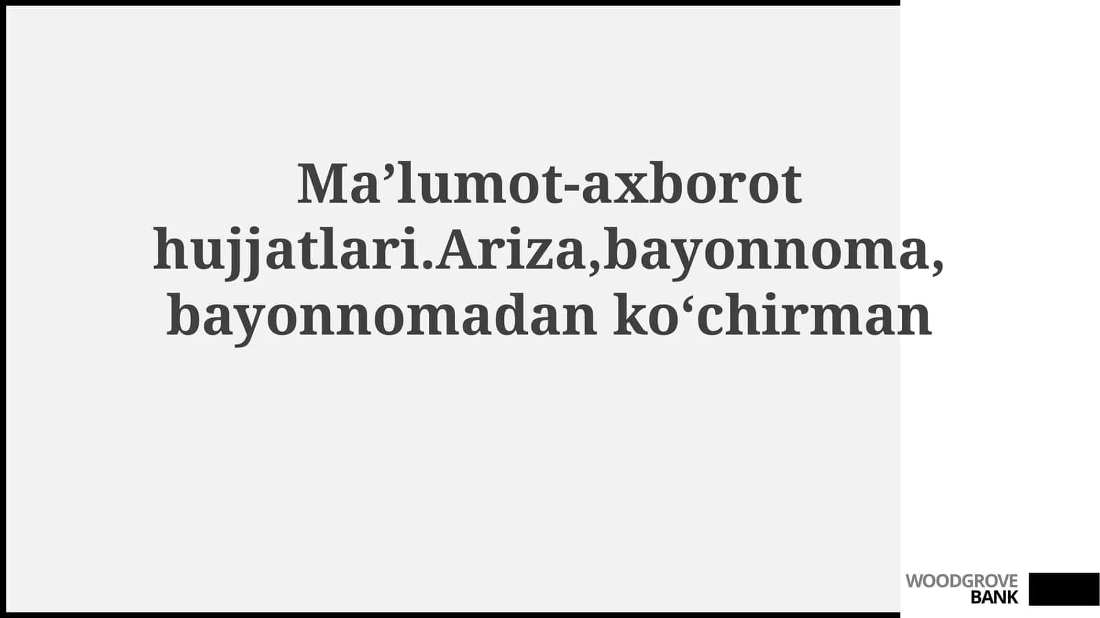 Axborot va ma'lumotnoma hujjatlari